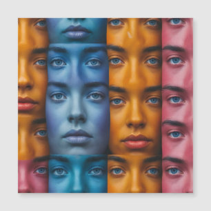 Patrón de caras coloridas