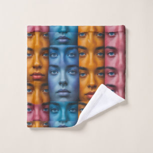 Patrón de caras coloridas