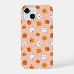 Patrón de caras de calabaza kawaii lindas