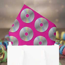 Patrón de CD de música retro Papel de tejido rosad