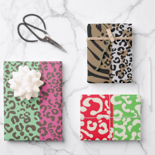 Patrón de cebra de leopardo animal Papel de envolv