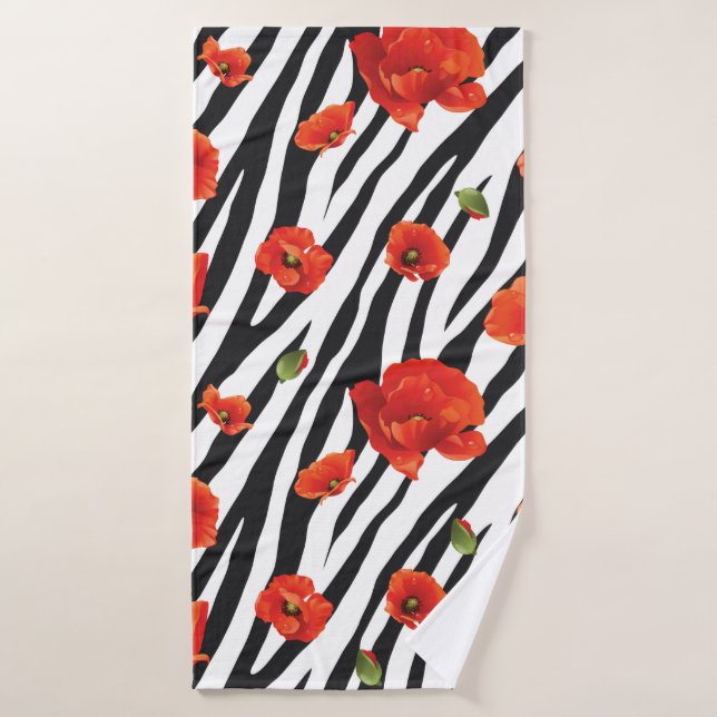 patrón de cebra en flor (Toalla de baño)
