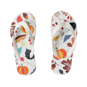 Patrón de chanclas para niños Hojas de otoño