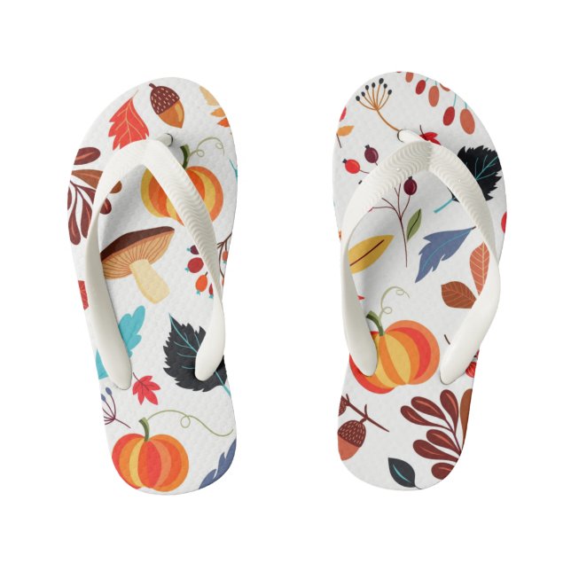 Patrón de chanclas para niños Hojas de otoño (Plantilla)