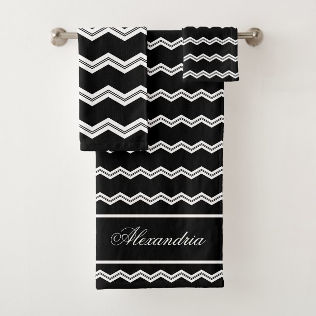 Patrón de chevron blanco negro (In situ)