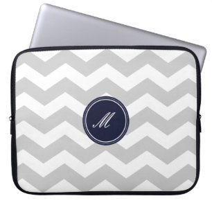 Patrón de Chevron gris Funda para portátil