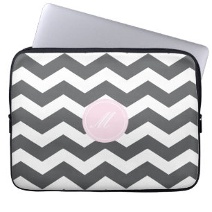 Patrón de Chevron gris Funda para portátil