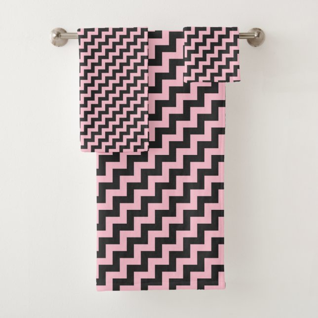 patrón de chevron rosa y gris (In situ)