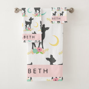 Patrón de ciervos, venado bebé, boho, flores, tu n