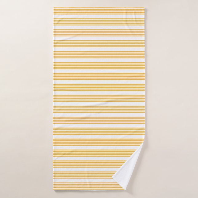 Patrón de cinco rayas amarillo y blanco soleado (Toalla de baño)