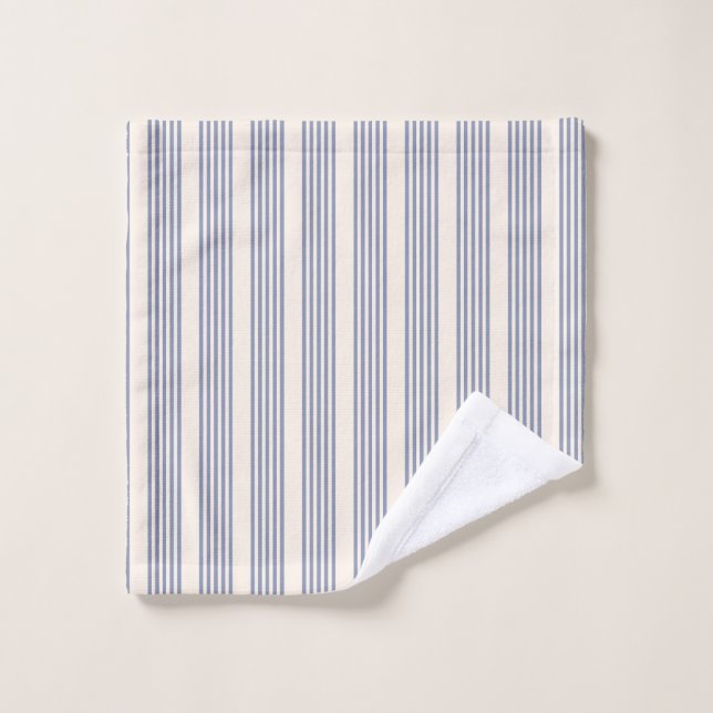 Patrón de cinco rayas azul-gris y beige (Toallita)