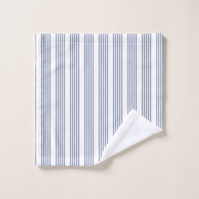 Patrón de cinco rayas azul-gris y blanco (Toallita)