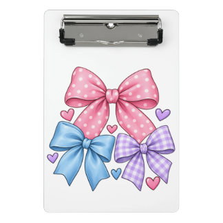 Patrón de cinta de lazo lindo – Portapapeles mini