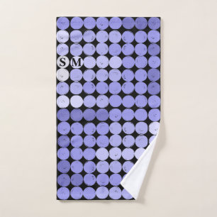 Patrón de círculo azul negro Monograma Pickleball