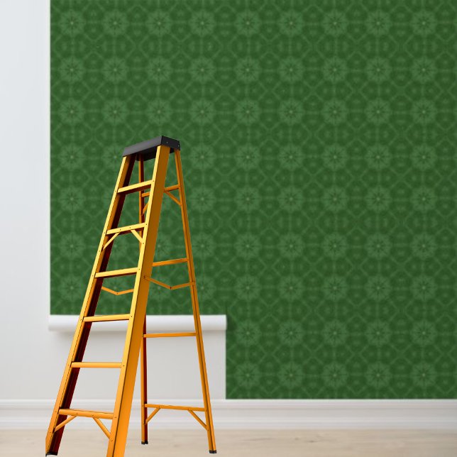 Patrón de círculos verdes de papel pintado de palo (Peel and stick wallpaper green circles pattern wallpaper)