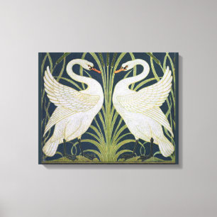 Patrón de cisnes Art Nouveau: Impresión de cisne d