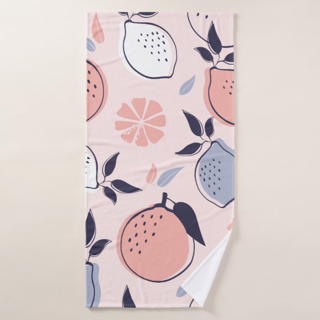 Patrón de cítricos abstracto de limón y Naranjas e (Toalla de baño)