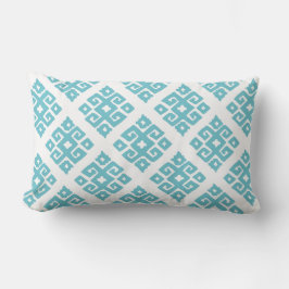 Patrón de clave tribal aqua almohada de madera bla