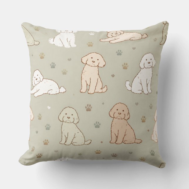 Patrón de Cockapoo Adorable | Almohada para Amante (Anverso)