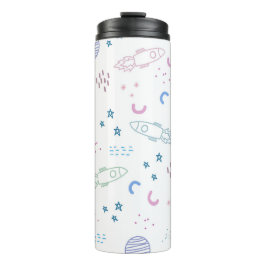 Patrón de cohetes espaciales recortados | Botella 