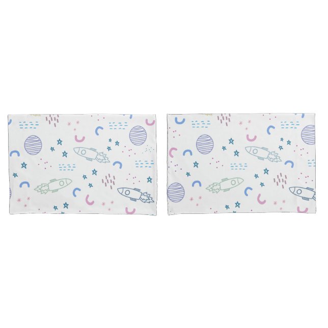 Patrón de cohetes espaciales recortados | Funda de (Anverso - Set)