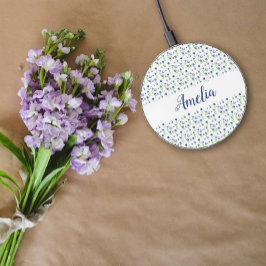 Patrón de color azul de agua lindo nombre blanco