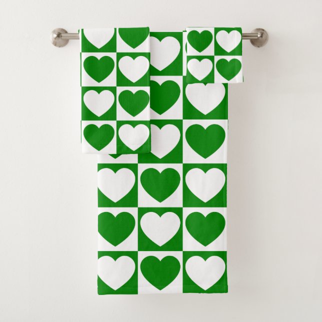 Patrón de color verde y blanco con corazón (In situ)