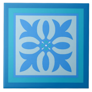 patrón de colores azules del océano baldosa caract