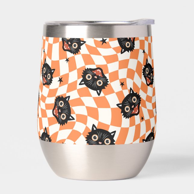 Patrón de comprobación de Naranja de gato negro re (Izquierdo)