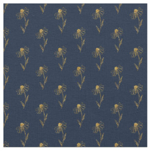 Patrón de confección de tela elegante azul dorado