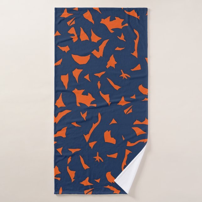 Patrón de confeti de Terrazzo de moda - Azul marin (Toalla de baño)