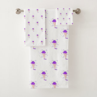Patrón de Cono de Helado de Confeti Morado