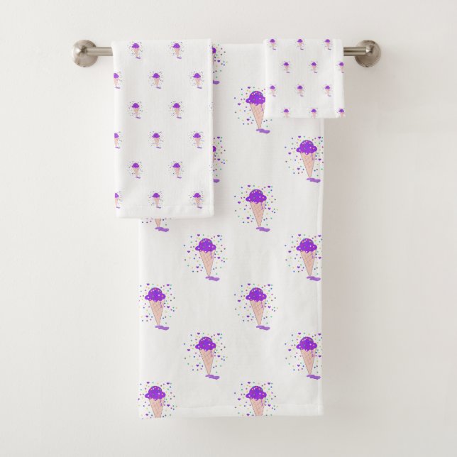 Patrón de Cono de Helado de Confeti Morado (In situ)