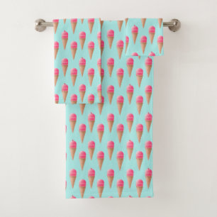 Patrón de cono de helado de fresa rosa