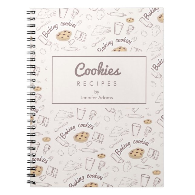 Patrón de cookies de hornear | Cuaderno de recetas (Frente)