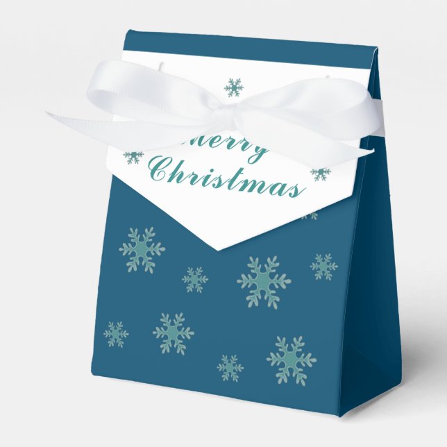 Patrón de copo de nieve azul Feliz Navidad Caja de (Front Side)