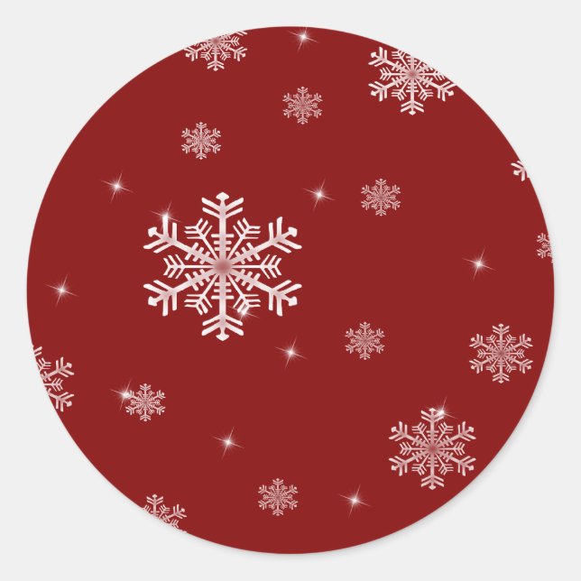 Patrón de copos de nieve 1 - Pegatinas rojos/blanc (Anverso)