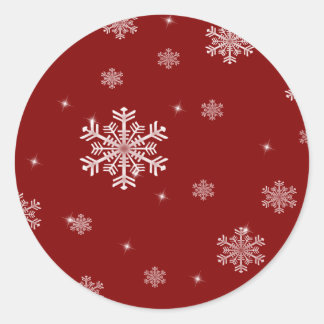 Patrón de copos de nieve 1 - Pegatinas rojos/blanc