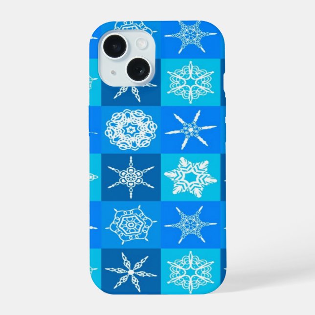 Patrón de Copos de Nieve Azules (Reverso )