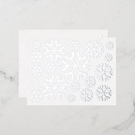 Patrón de copos de nieve blancos en la tarjeta pos