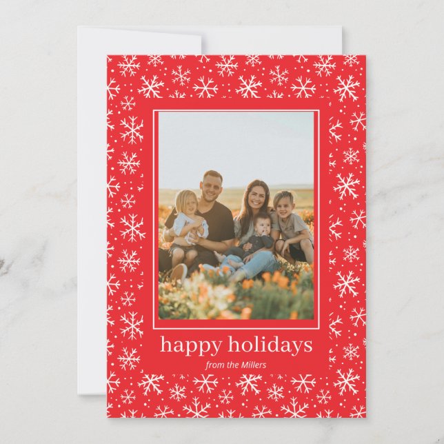 Patrón de copos de nieve dibujados a mano Tarjeta  (Anverso)