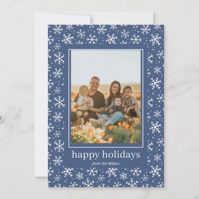 Patrón de copos de nieve dibujados a mano Tarjeta  (Anverso)