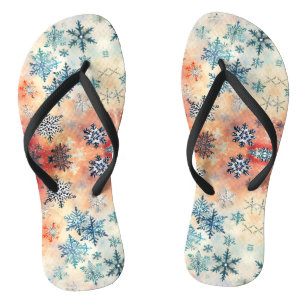 Patrón de copos de nieve vintage - Chanclas