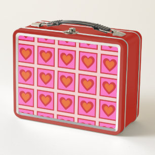 Patrón de corazón a cuadros vintage retro rosa Y2K