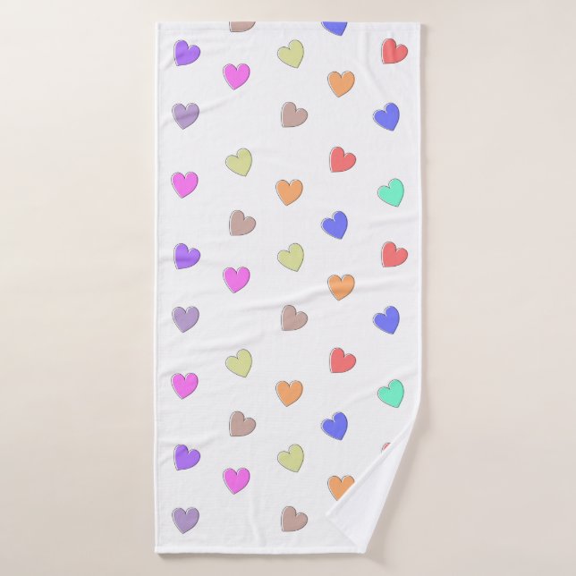 Patrón de corazón en forma de pastel (Toalla de baño)