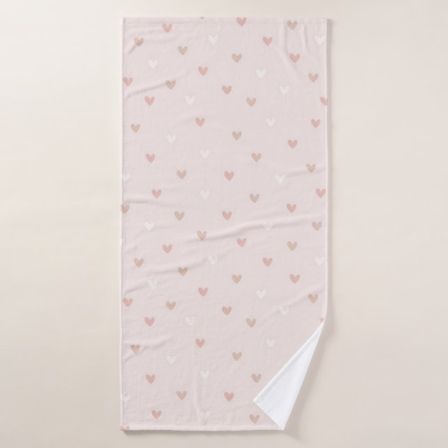 Patrón de corazón minimal suave (Toalla de baño)