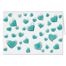 Patrón de corazón Verde azulado de color turquesa 