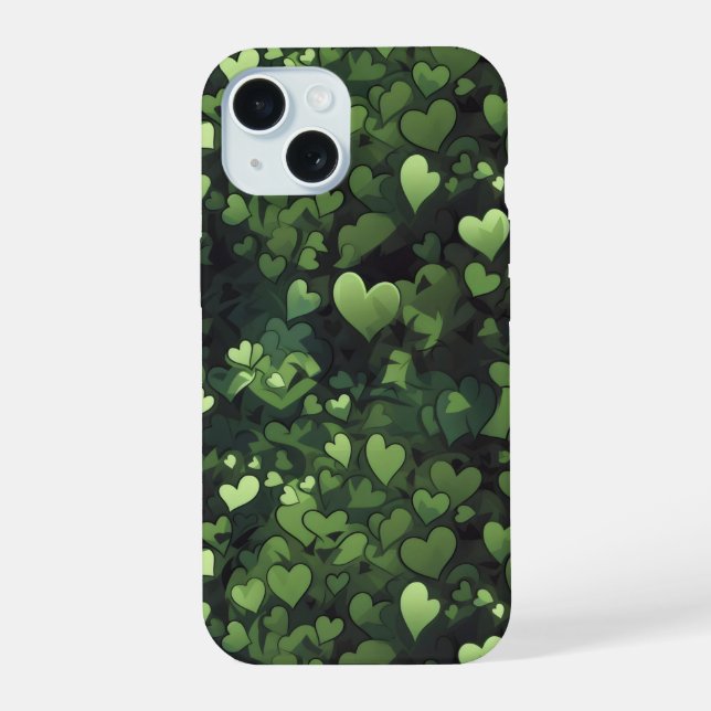 Patrón de corazón verde oscuro (Reverso )
