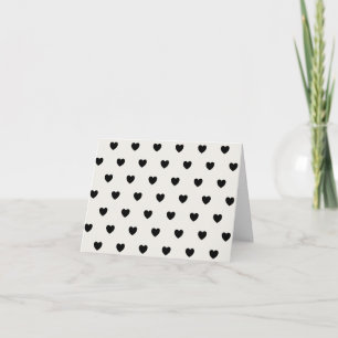 Patrón de Corazones Cutas en Moda Blanco y Negro