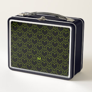 Patrón de corazones de amor y puntos de polka en v